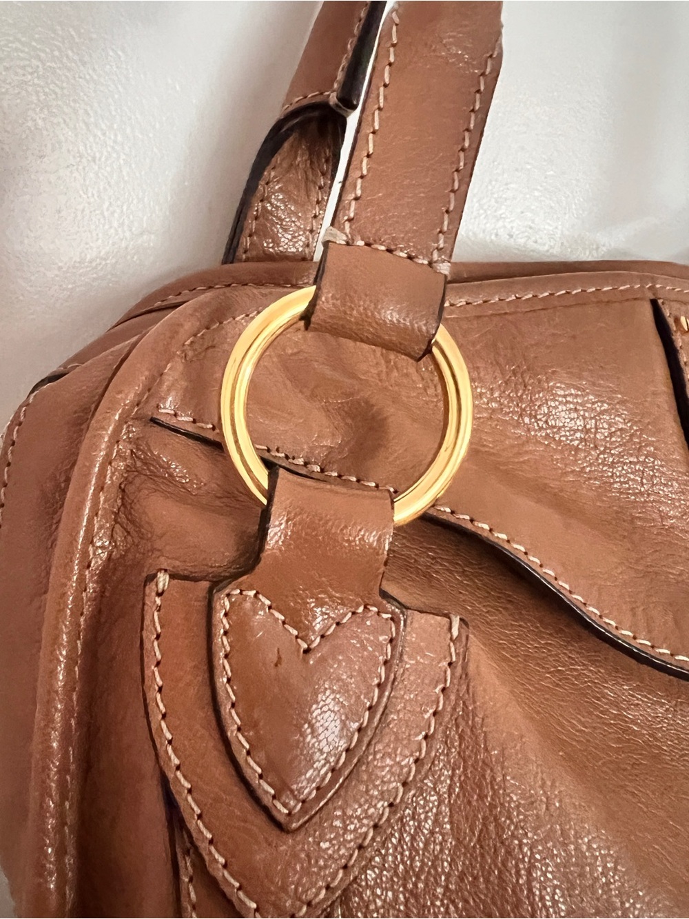 Marc Jacobs Brown Leather Tote Shoulder Bag with Gold Hardware - Picture 4 of 12